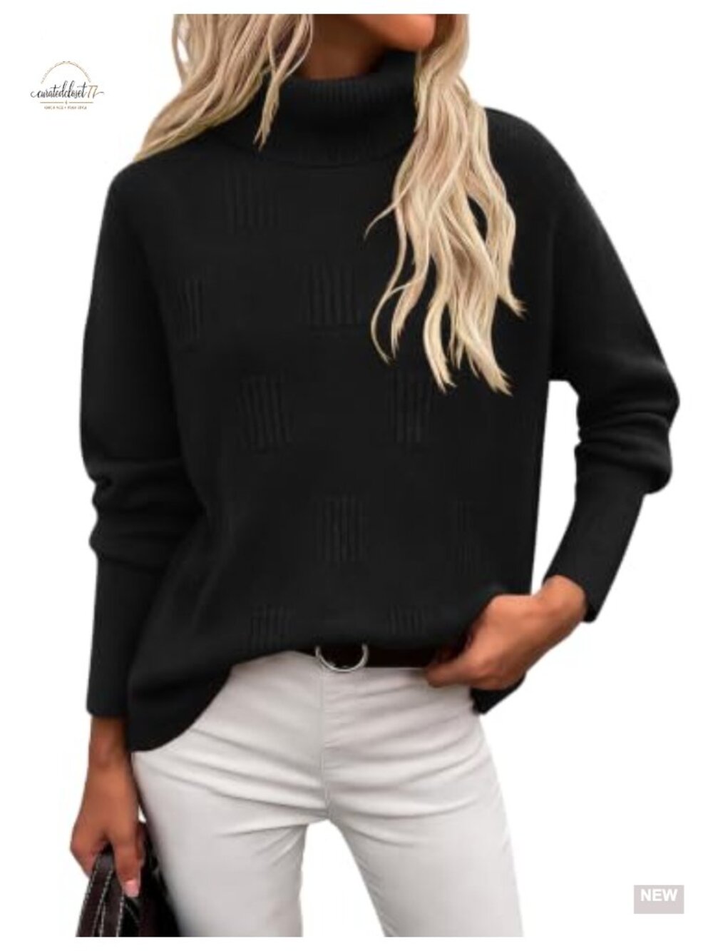 Ekouaer Women's Turtleneck Sweater Long Sleeve Knitted Pullover Top